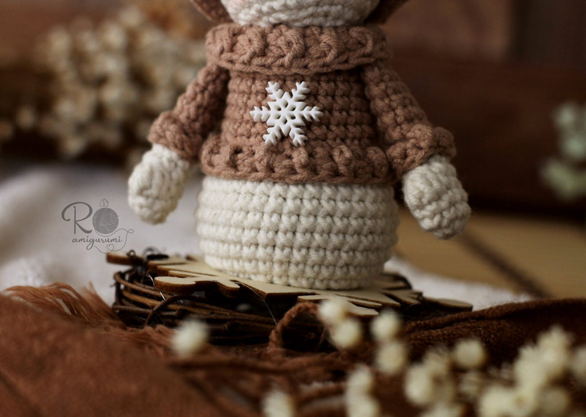 Snow Rudolf - Patrón digital de amigurumi