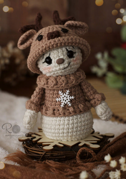 Snow Rudolf - Patrón digital de amigurumi