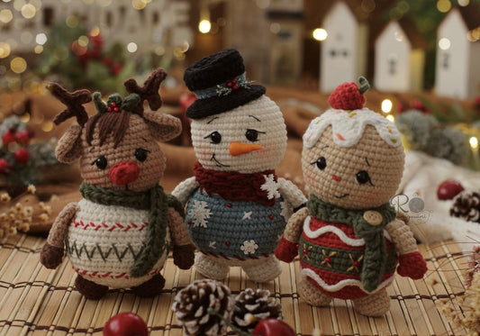 Bolas Ginger, Snow e Rena - Receitas de Amigurumi
