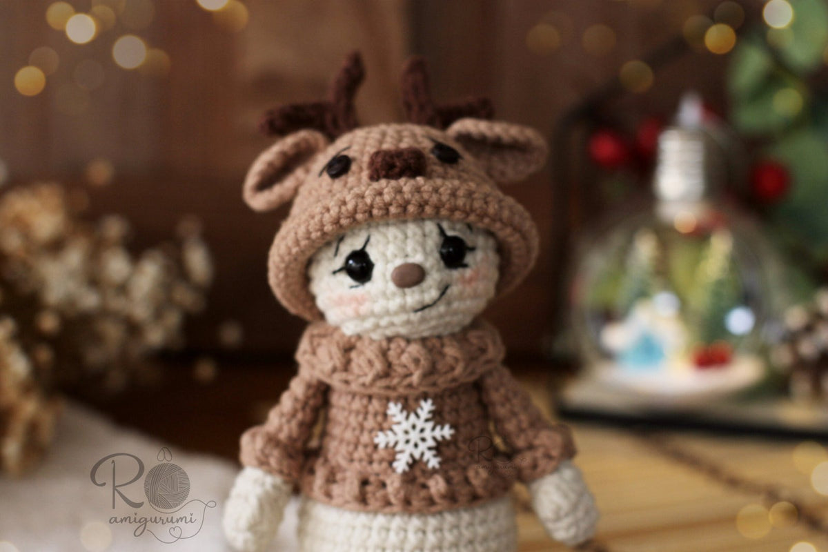 Snow Rudolf - Patrón digital de amigurumi